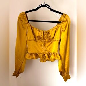 Women’s Gold Button Front Blouse